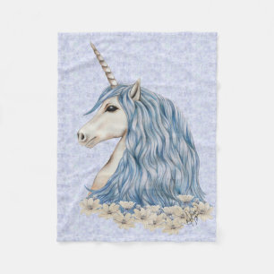 Couverture Polaire Cheveux de bleu de licorne