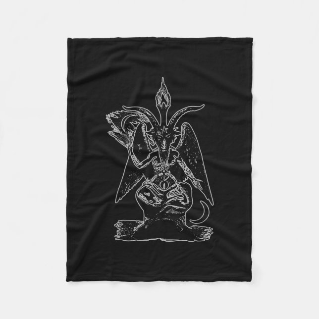 Couverture Polaire Chèvre Satan Black Magie Lucifer Occult Cadeau (Devant)
