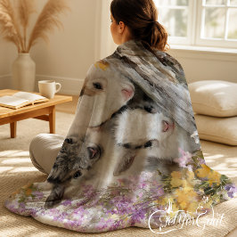 Couverture Polaire Chèvres bébés au feuillage d'automne 10