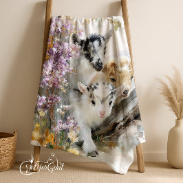 Couverture Polaire Chèvres en feuillage d'automne 5