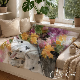 Couverture Polaire Chèvres en feuillage d'automne 8