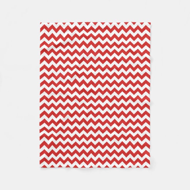 Couverture Polaire Chevron Zigzag moderne rouge et blanc (Devant)