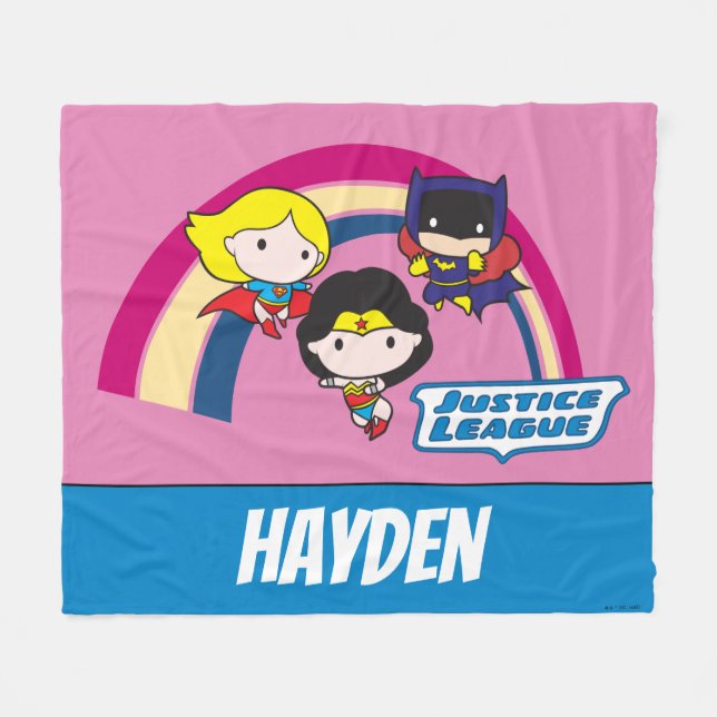 Couverture Polaire Chibi Justice League Rainbow (Devant (Horizontal))