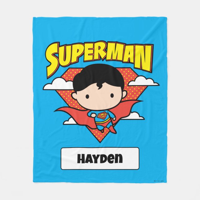 Couverture Polaire Chibi Superman Polka Dot Shield et nom (Devant)