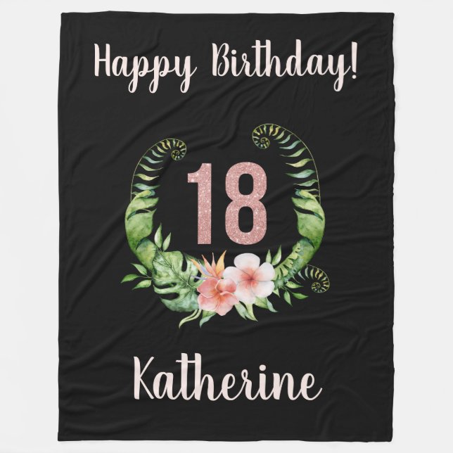 Couverture Polaire Chic 18e anniversaire Nom de la fille (Devant)