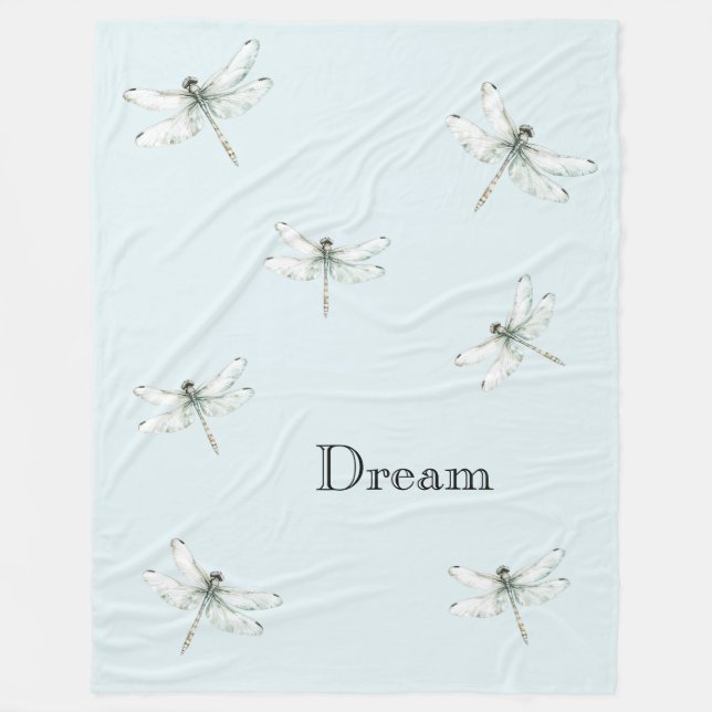 Couverture Polaire Chic Blue Dragonfly Dream (Devant)