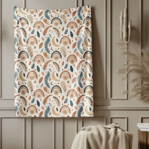 Couverture Polaire Chic Bohemian Rainbow Cosy Espaces Élégants
