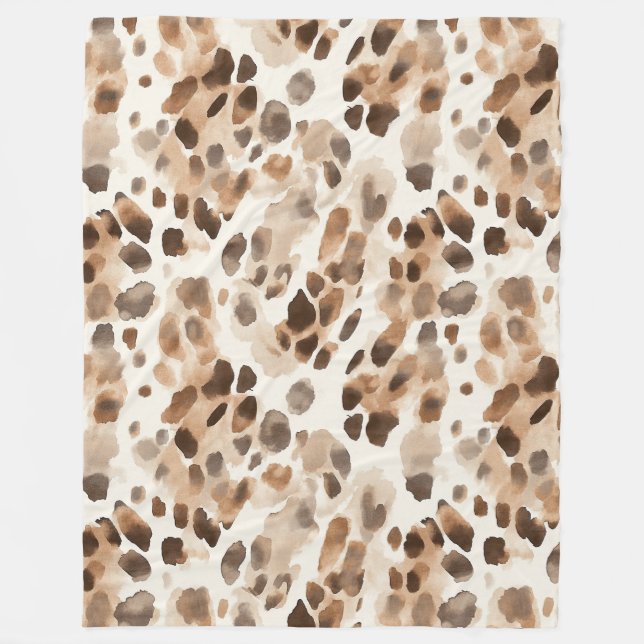Couverture Polaire Chic Crème Brown Poster de animal léopard (Devant)