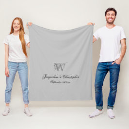 Couverture Polaire Chic Personnalisé Nouveau-marié Monogramme de saké
