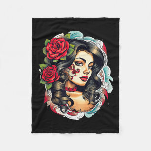 Couverture Polaire Chicano Chicana La Raza Barrio Tatouage Art Décès