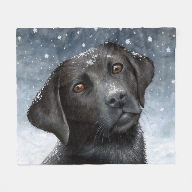 Couverture Polaire Chien 100 Labrador noir (Devant (Horizontal))