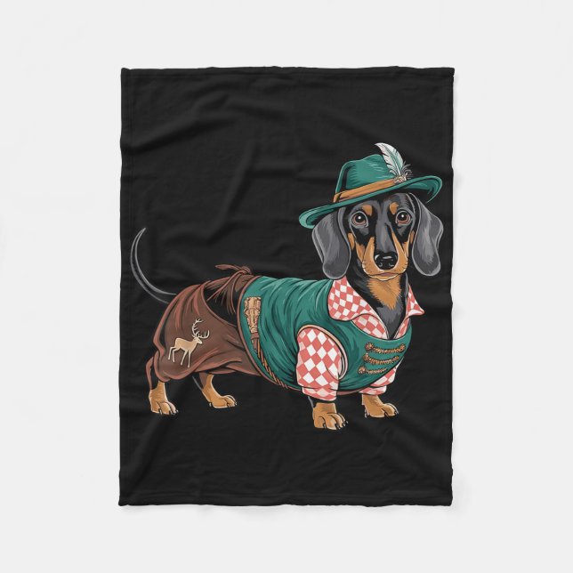 Couverture Polaire Chien allemand Dachshund Bavarian Weiner Saucisse  (Devant)