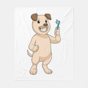 Couverture Polaire Chien avec brosse à dents