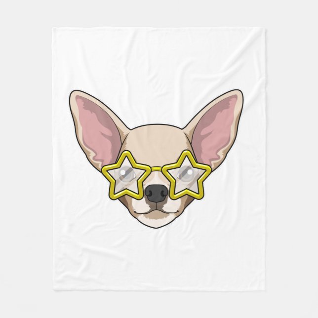 Couverture Polaire Chien avec lunettes de soleil (Devant)