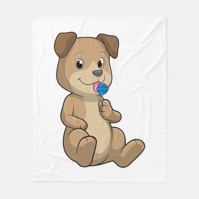 Couverture Polaire Chien avec sucré Lollipop (Devant)