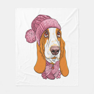 Couverture Polaire chien Basset Hound race en tricot casquette