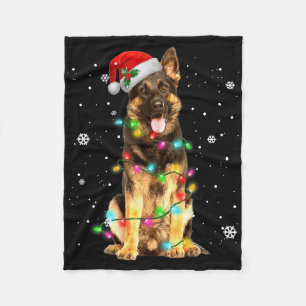 Couverture Polaire Chien Berger Allemand Arbre Noël Christmas Cadeaux