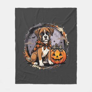 Couverture Polaire Chien Boxer Halloween Citrouille Sublimation