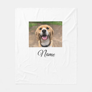 Couverture Polaire Chien chat photo ajouter le nom de l'animal de com