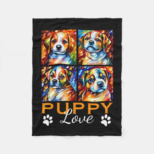 Couverture Polaire Chien Chien Chien Fleece Blanket Stylisée (Devant)