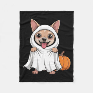 Couverture Polaire Chien Chihuahua Habillé En Fantôme Blanc Chien