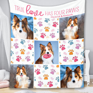 Couverture Polaire Chien Custom 5 Animal Photo Chic Rose Empreinte de