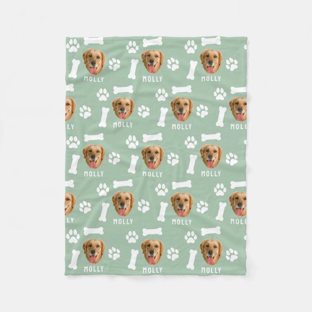 Couverture Polaire Chien customisé animal de compagnie photo et nom S (Devant)