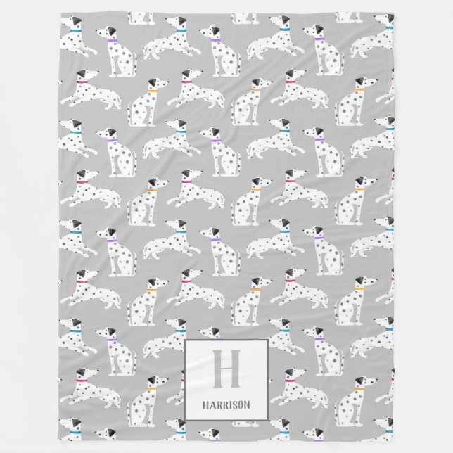 Couverture Polaire Chien Dalmatien Polka Pot Animal Aquarelle Enfants (Devant)