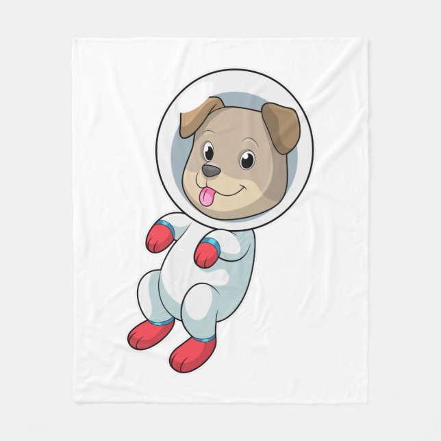 Couverture Polaire Chien dans l'espace en costume (Devant)