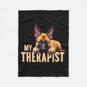 Couverture Polaire Chien de berger belge Malinois drôle Mon Therast D