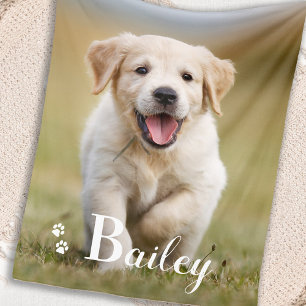 Couverture Polaire Chien de Chien Personnalisé Golden Retriever Photo