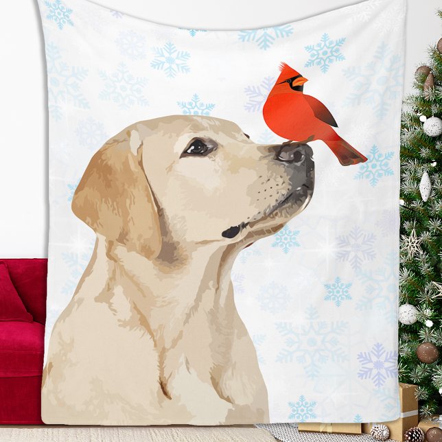 Couverture Polaire Chien de Noël du Laboratoire jaune Labrador (Créateur téléchargé)