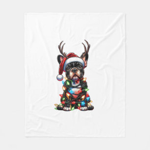 Couverture Polaire Chien de Noël Fou de Chien de Noel de Père Noël Lu