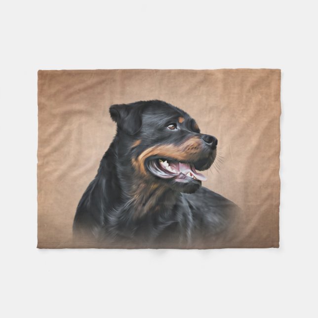 Couverture Polaire Chien de Rottweeter (Devant (Horizontal))