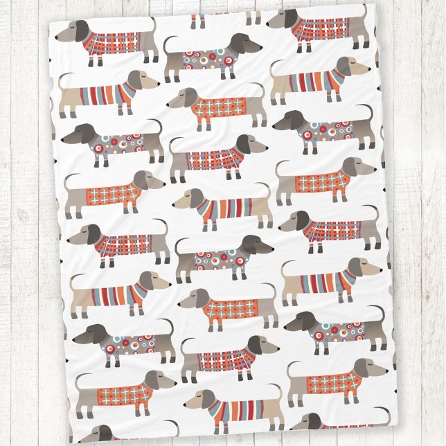 Couverture Polaire Chien de saucisse Dachshund (Dachshund Wiener Sausage Dog fleece blanket)