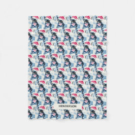 Couverture Polaire Chien de taureau français à Santa Hat ou Photo de 