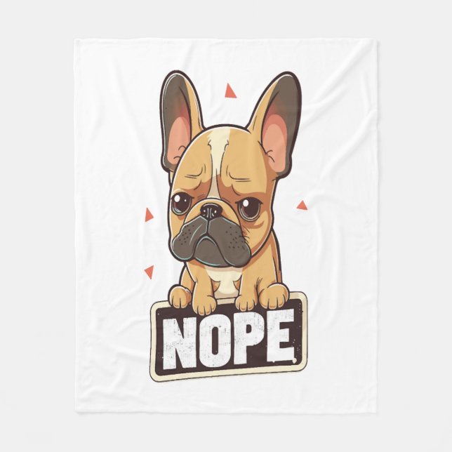 Couverture Polaire Chien de taureau français Nope (Devant)