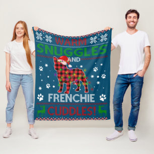 Couverture Polaire Chien de taureaux français laide pull Noël Pajama 