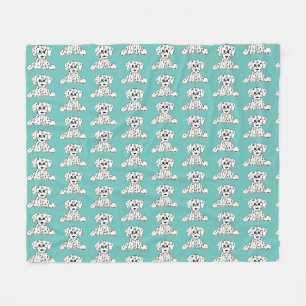 Couverture Polaire Chien en dalmate dessin simple noir