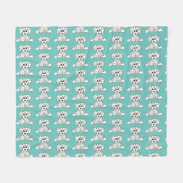 Couverture Polaire Chien en dalmate dessin simple noir (Devant (Horizontal))