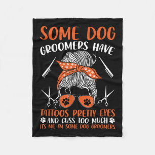 Couverture Polaire Chien Groomer ont tatouage Chien Grooming Funky An