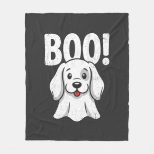 Couverture Polaire Chien Halloween Boo Conception de chiot mignon fan