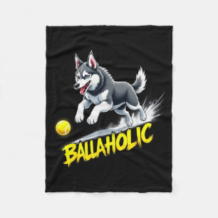 Couverture Polaire Chien Husky Sibérien Ballaholique Drôle Chassant B