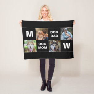 Couverture Polaire Chien Maman Chien Papa Photo personnalisée Collage