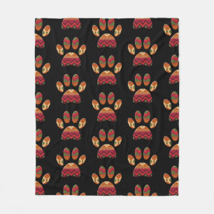 Couverture Polaire Chien Motif Aztèque Paw