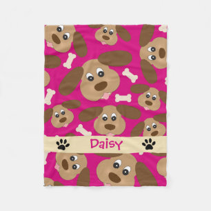 Couverture Polaire Chien personnalisé par visages mignons de chien