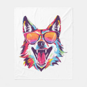 Couverture Polaire chien plage d'été chien chilling cadeau amoureux d