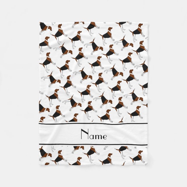 Couverture Polaire Chiens blancs nommés personnalisés de fox-hound (Devant)
