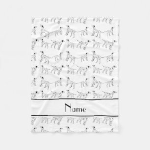 Couverture Polaire Chiens dalmatiens blancs nommés personnalisés
