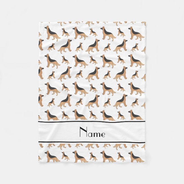 Couverture Polaire Chiens de berger allemand blancs nommés (Devant)